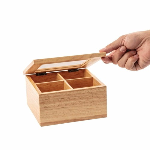 Olympia Mini Scatola da tè in legno Hevea 200 (L) x 160 (L) x 90 (H) mm / 7 3/4 x 6 1/4 x 3 1/2" - Foto 8 di 8