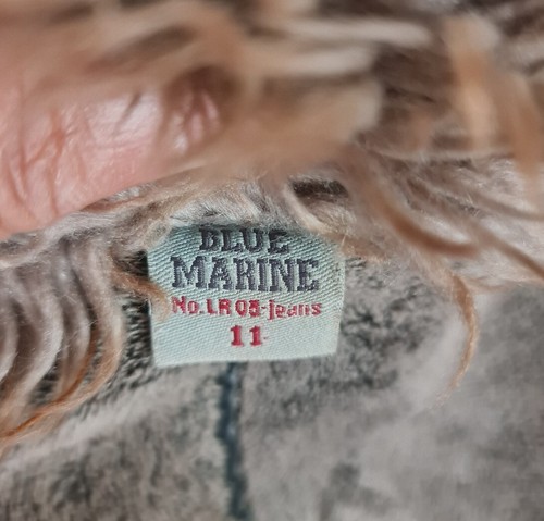 BLUE MARINE Kid Denim Jacket Size 11 Faux Fur Neck Ling Button Up Flee Line 321P - Picture 5 of 7