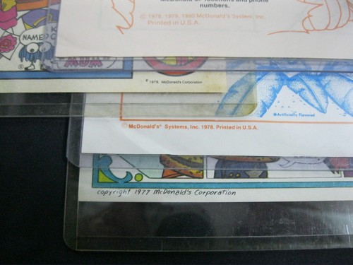 Lot 15 McDonald's Placemats with Protective Sleeves Vintage 1977 Thru 1980 - Picture 11 of 12