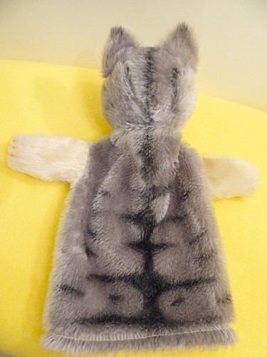 HANDSPIELPUPPE "KATZE" von Fa. HERMANN aus MOHAIR 1960er JAHRE mit PLOMBE - Bild 10 von 12