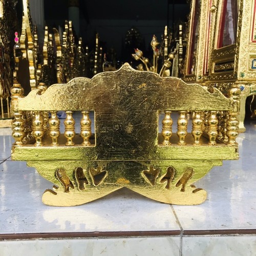Golden Wood Altar Table Elephant God Statue Stand Buddha Amulet Stand - Picture 2 of 7
