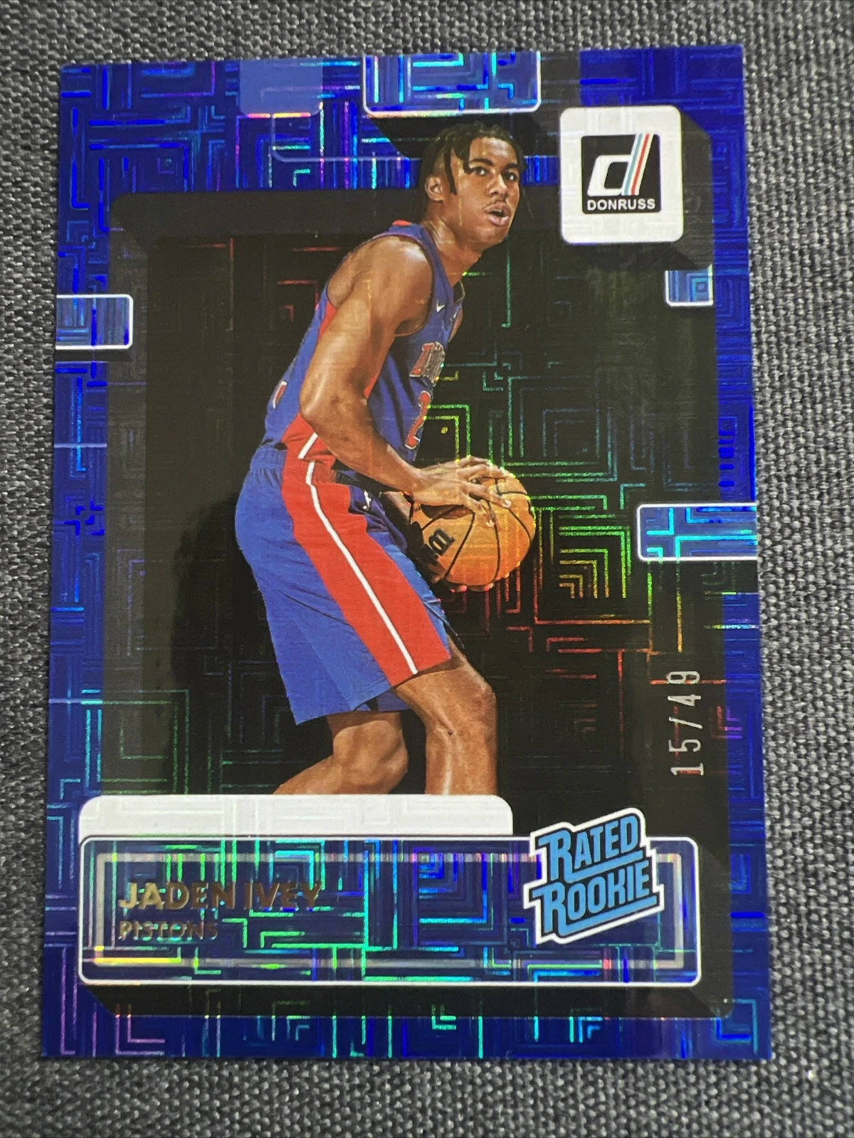 2022-23 Panini Donruss JADEN IVEY CHOICE BLUE Foil #'d /49! RC #205
