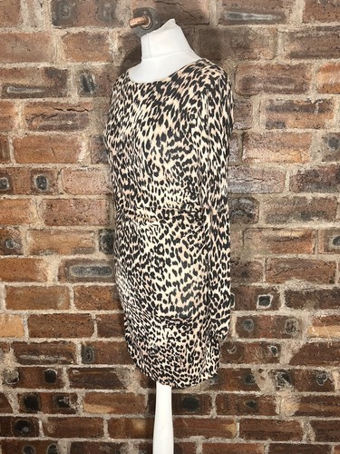WAREHOUSE LEOPARD PRINT FINE KNIT DRESS FITS SIZE 8 NWT - Picture 4 of 10