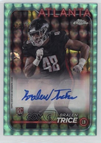 2024 Topps Chrome Rookie Aqua Geometric Refractor /199 Bralen Trice Auto RC
