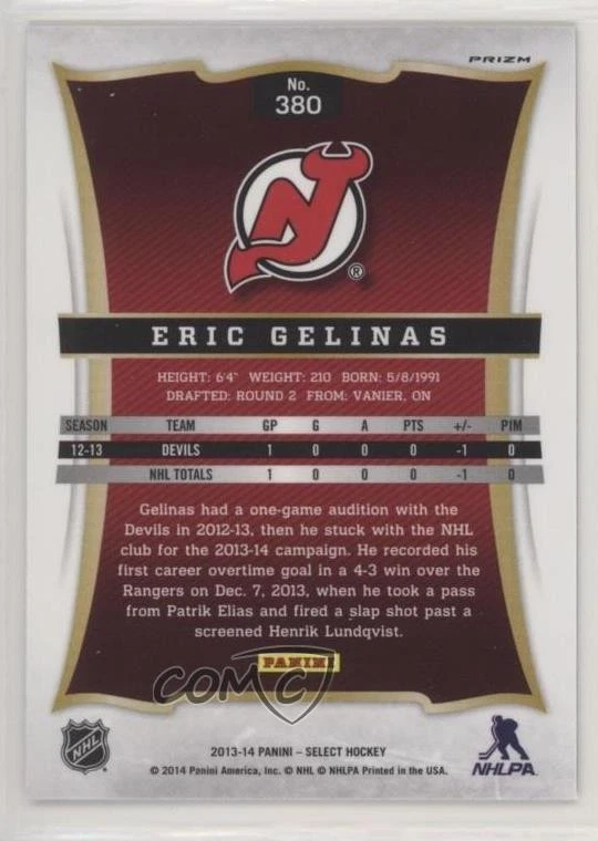 2013-14 Panini Rookie Anthology Select Update Silver Prizm Eric Gelinas #380 RC - Image 2 of 2