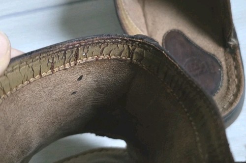 Vintage 90's Dr. Martens Brown Leather Slide Sandals Chunky Sole Men's 9 - Picture 8 of 11