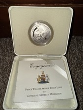 2010 Silver Proof GB £5 ~ Royal Engagement Prince William & Catherine~Box & COA