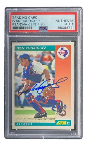 Ivan Rodriguez Signed 1992 Score #700 Texas Rangers Rookie Card PSA/DNA - Picture 4 of 4