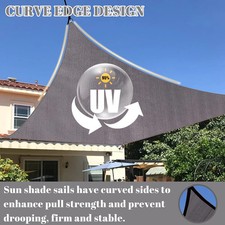 Waterproof Sun Shade Sail Canopy Rectangle UV Block Sun Shelter for Garden 