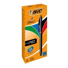 Bic 4 Colours Pro Retractable Ballpoint Pen - Pack of 12 (902129)