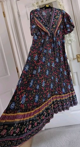 Pretty Boho Floral Mix Floaty Midi Maxi Summer Dress 👗Holiday Curve 22 24 - Picture 4 of 8