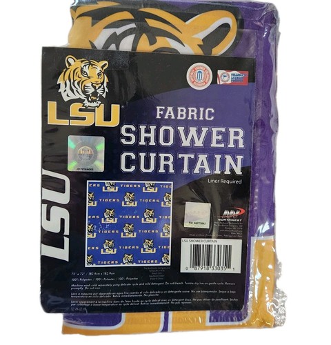 LSU Tigers College Football Printed Fabric Shower Curtain Cover 72" x 72"Dorm
