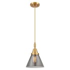 Innovations Caden Cone 1Lt 8" Cord Mini Pendant, Gold/Smoke - 447-1P-SG-G43