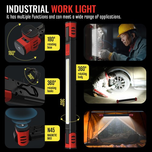 Luz de Trabajo Magnética Bajo Capucha para Mecánicos, 7800mAh 12H, Capucha Recargable L... - Imagen 7 de 9