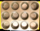 T-Fal Muffin Pan 12 Cup Metal Non-Stick Cupcake Bakeware Baking Cooking Kitchen