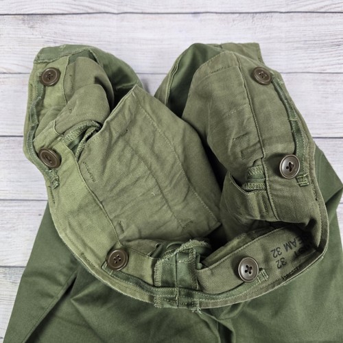 Vintage WWII US Army Military Olive Trouser Field Cotton Chino Pants 32x32 - Picture 14 of 14