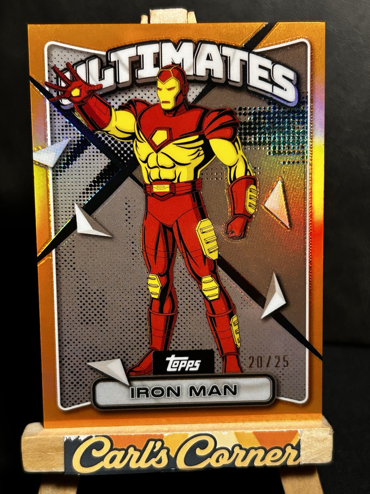 IRON MAN 2025 Topps Finest Marvel ‘97 X-Men Ultimates /25 Orange Refractor #57