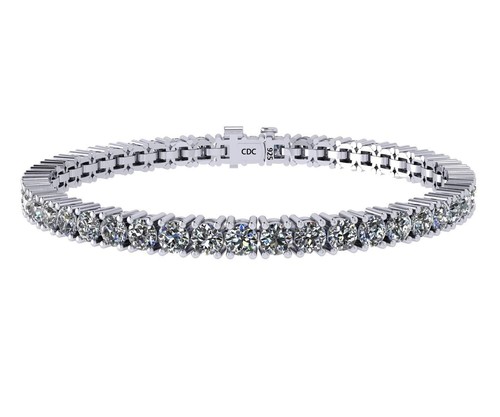 Platinum Plated Sterling Silver 7" Tennis Bracelet With 5.2 CTTW Zirconia - 3MM - Picture 139 of 222