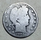 1909 Philadelphia Mint Barber Half Dollar - 90% Silver  - FREE SHIPPING!
