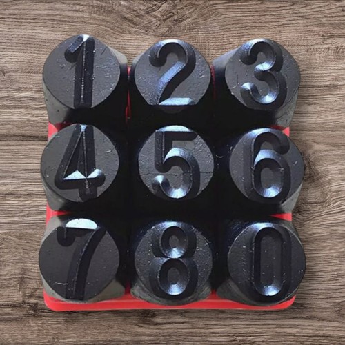 12,5 mm Schwerlast Buchstaben Stempel Zahlen 0-9 Locher Metall Leder - Bild 1 von 4