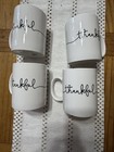 NWT Black & White Thankful Mugs For Fall/Thanksgiving Set Of 4
