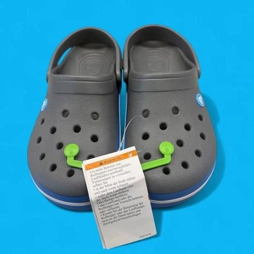 NWT Charcoal Gray/Ocean Crocband Crocs Classic Crocs Clogs-Size M5/W7
