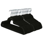 50x Non-Slip Velvet Hangers 45cm Black Suit Shirts Trouser Bar Clothes Hanger