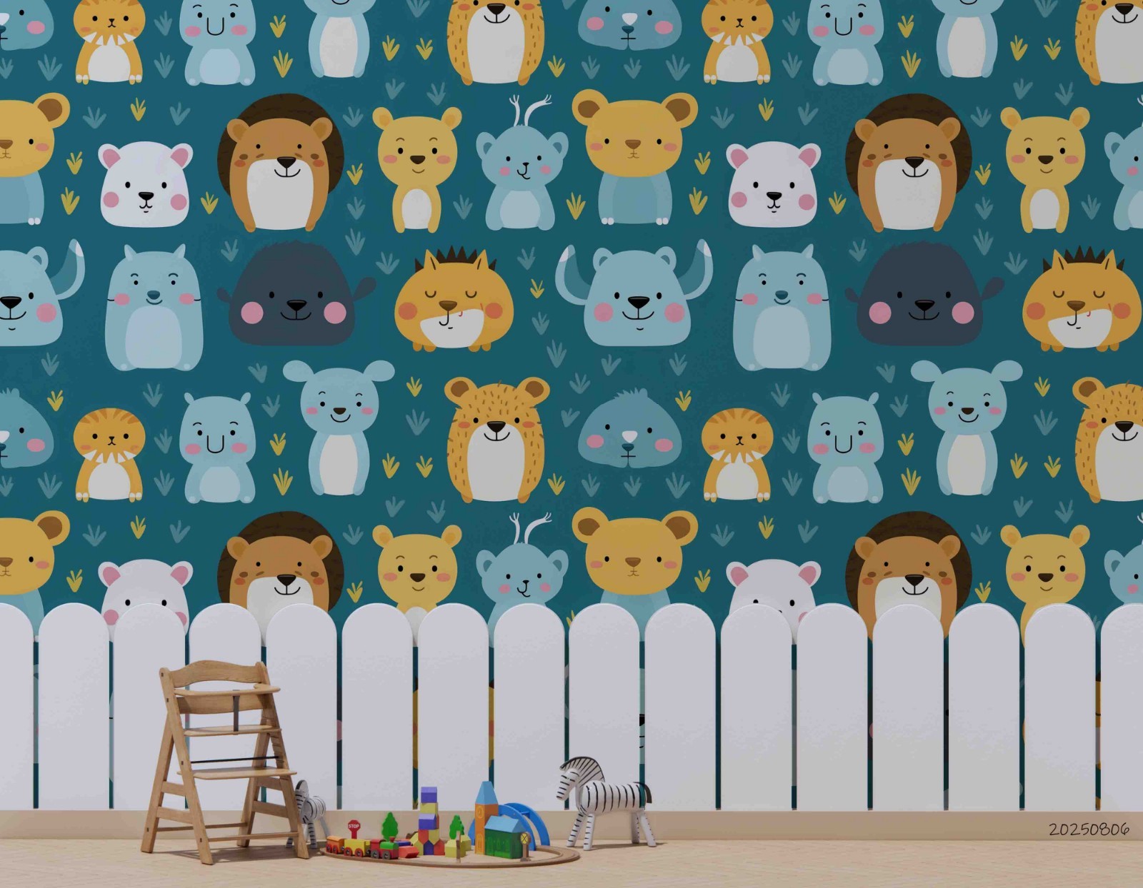 3D Animal Cartoon Pattern Wall Murals Wallpaper Murals Wall Sticker