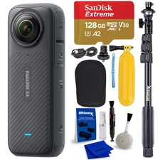 Insta360 X4 ONE X4 8K 360 Action Camera IN360ONEX4 - 6PC 128GB Accessory Bundle