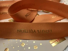 1 Yard Louis Vuitton Orange Gold Ribbons Gift (36'' X 1'') Holiday Christmas