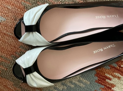 Taryn Rose Black and White Patent Leather Flats Size 10 - Picture 4 of 6