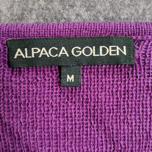 Alpaka Golden Damen Wickelpullover Medium Baby Alpaka Lila Wollpullover Peru - Bild 3 von 9
