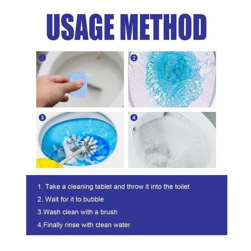 Toilet Bowl Cleaner Tablets Toilet Urine Stains Dirt Remover Active Dissolution - Picture 2 of 6