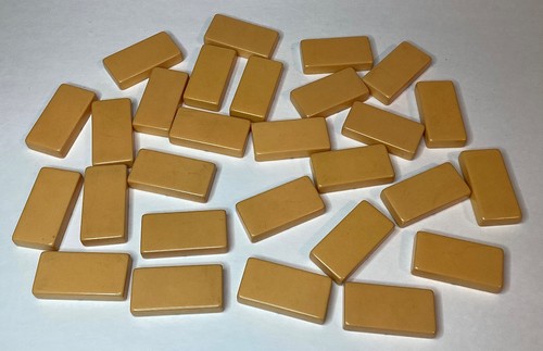 DOMINO VINTAGE PUREMCO JUMBO SIZE VISO GIGANTE EXTRA SPESSO 6/6 BUTTERSCOTCH N. 1432 - Foto 2 di 15