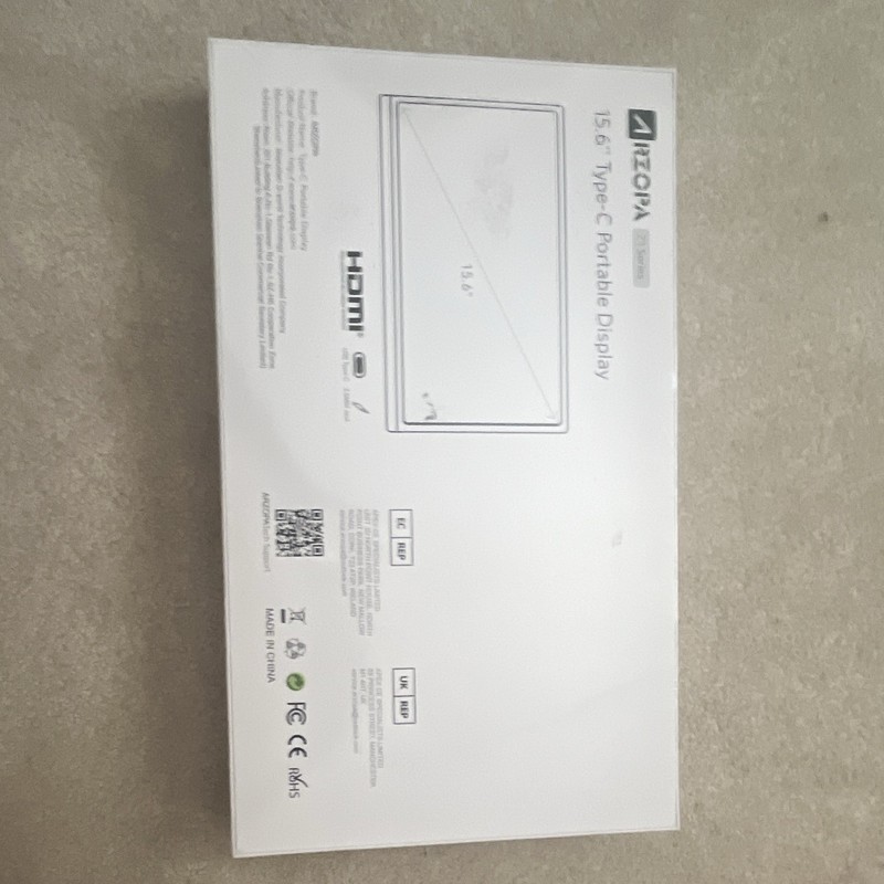 ARZOPA S1 Table 15.6in FHD 1920x1080 LCD Portable Monitor HDMI USB-C Black