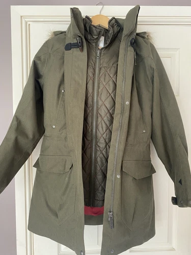 Decathlon Quechua Women's 3 In 1 Walking Jacket Khaki Size S Excellent Condition