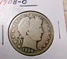 1908 O-SILVER O Barber Half Dollar VERY NICE
