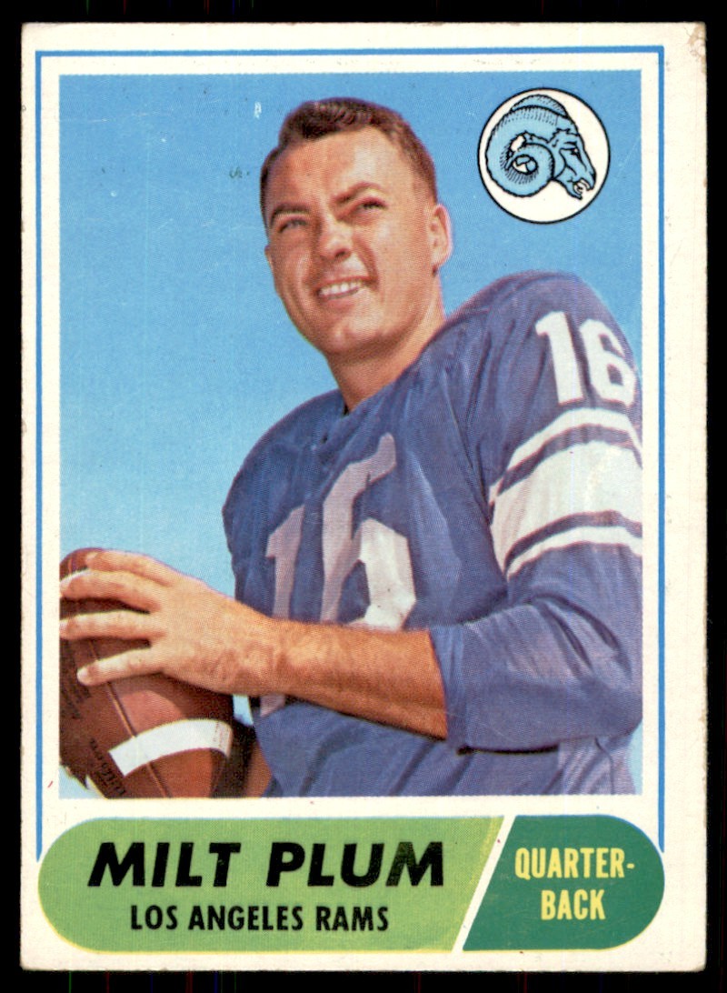 1968 TOPPS MILT PLUM LOS ANGELES RAMS #104 VG+