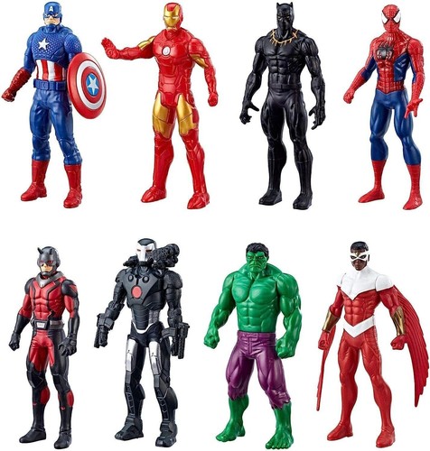 Marvel Avengers 8 Pack Action Figures Iron Man Hulk Black Panther Hero Spider - Picture 2 of 5
