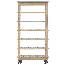 Hubert® Mango Wood 5-Shelf Unit - 36"L x 16"D x 77 1/2"H