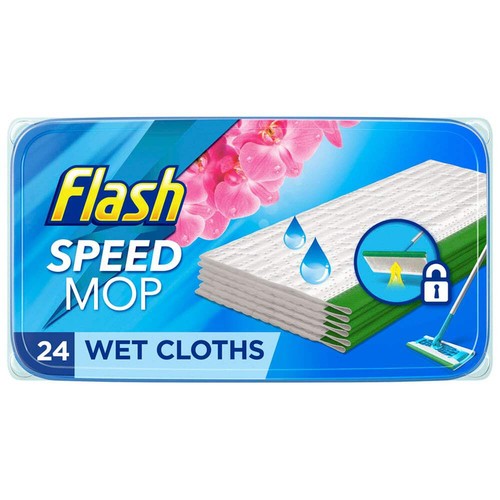Flash Speedmop Wet Cloths Refill Replacement Pads 24 Pack orchid scent