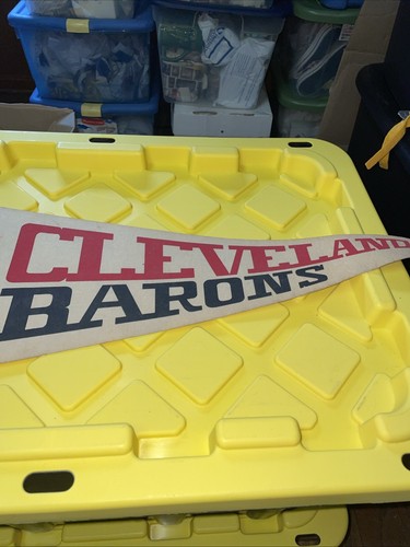 Vintage CLEVELAND BARONS (1976 to 1978) Hockey 30" W Pennant GERRY CHEEVERS - Photo 3/6