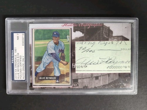 Allie Reynolds 2015 HA Originals Signed Autograph 1951 New York Yankees 8/34 - Picture 1 of 2