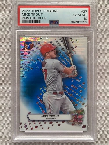 2023 Topps Pristine Blue Mike Trout Numbered 14 out of 75