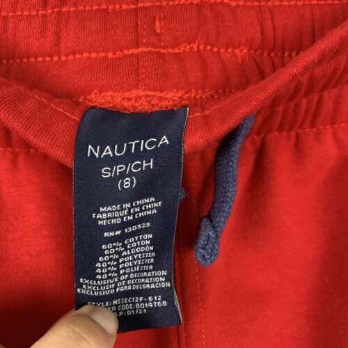 Nautica Boys Red Elastic Waist Pull On Shorts Spell Out Sz S NWT - Picture 4 of 7