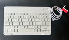 Slim Portable Mini Keyboard iPhone Ipad White- Easy Connection, Lightweight