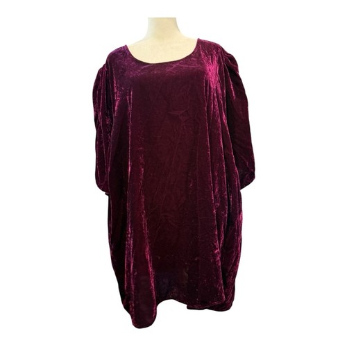 Torrid tiefrotes Samttop Größe 4 - Übergröße Urlaubsbluse 26/28 - Bild 1 von 3