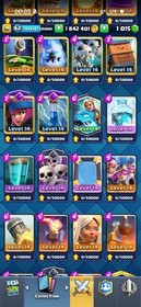 CR/LVL 62(115Max Card/) 9K Trophy/166 Emote/40 Tower Skin/27 Evoes/Ios/Android
