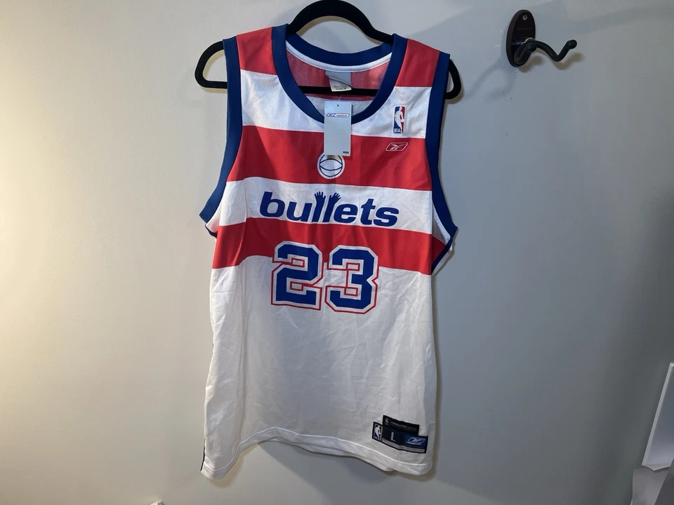 锐步迈克尔·乔丹华盛顿子弹硬木经典球衣男式大号全新带标签 — 第 2/4 张图片