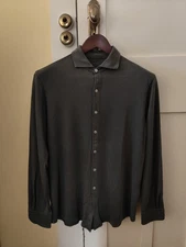 Altea Italian Superfine Cotton Yarn Olive Green Shirt